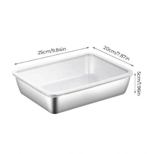 Rynx | Stainless steel square plate (with lid)