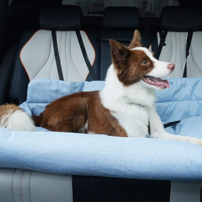 Rynx | Large Travel Safety Dog Car Back Seat Bed with Seat Belt