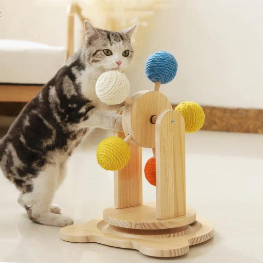 Rynx | Spin & Scratch Tower - Multifunctional Cat Scratching Post with Ferris Wheel