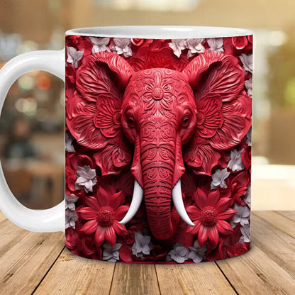 Rynx | 3d Elephant Flower Mug red