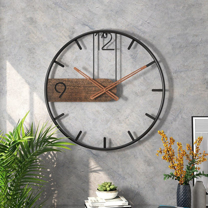 RYNX | Wall Clock In Stainless Steel And Walnut Wood