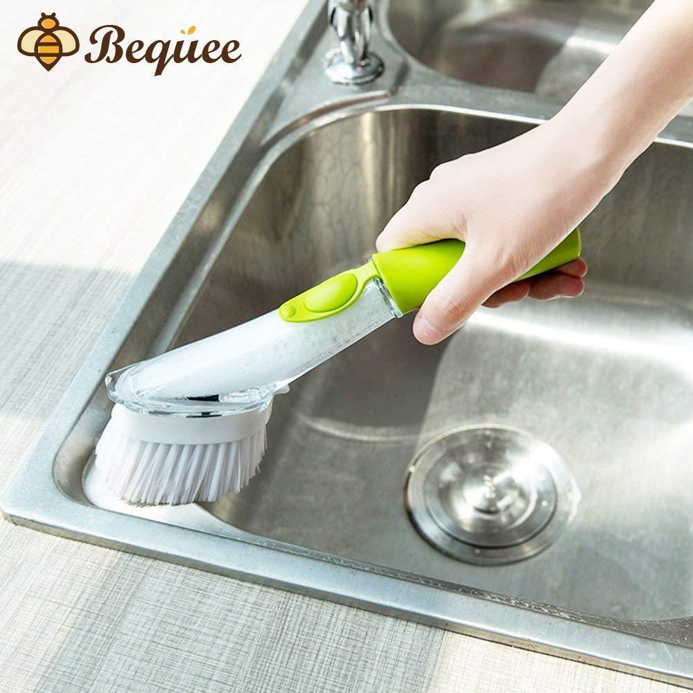 Rynx | Bequee Soap splashes kitchen cleaning brush with long handle scrubber