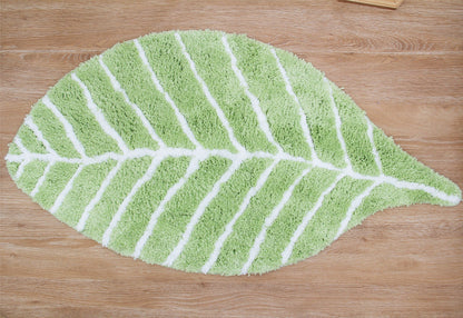 Rynx | Soft Beige Leaves Bathroom Rug, 19.6'' x 37.4'', Floral Non-Slip Bath Mat, Beige Plant Bathroom Rugs, Non-Slip Toilet Mat, Soft, Thick Bathroom Rug, Art Bathroom Mats, Best Bath Rugs, Non-Slip Shower Mat, Toilet Mat