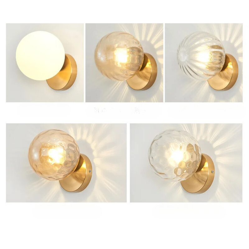 Rynx | GoldLicht - Modern Golden Wall Lamp With Glass Sphere
