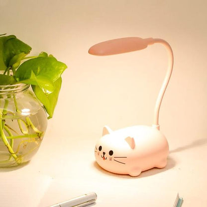 Rynx | Mini Cartoon Cat LED Eye Protection Reading Light USB Rechargeable Desk Lamp