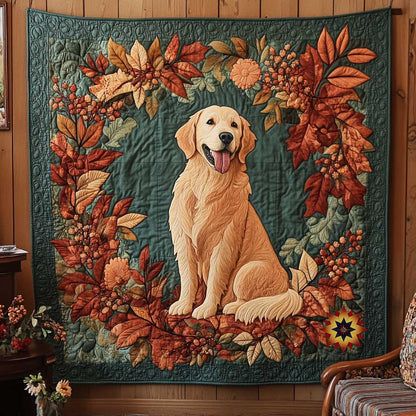 Rynx | Golden Retriever Autumn Luck Bedspread