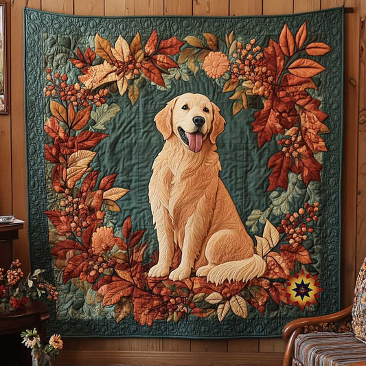 Rynx | Golden Retriever Autumn Luck Bedspread