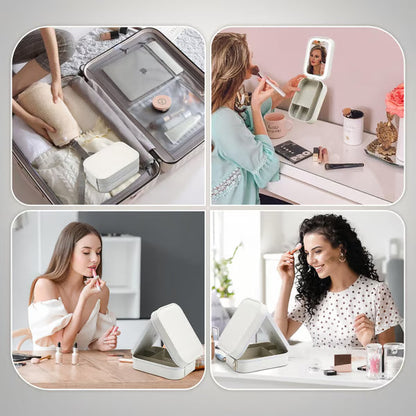 Rynx | Portable Makeup Organizer — Compact LED Mirror with Adjustable Lighting