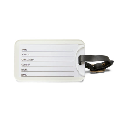 Rynx | Stylish Acrylic Luggage Tag Set with Custom Leather Strap for Travel Enthusiasts