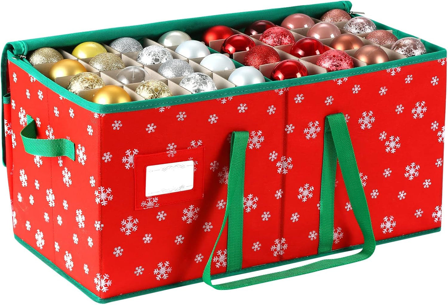 Rynx | Large Christmas ornament storage container box with zipper closure
