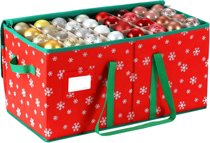 Rynx | Large Christmas ornament storage container box with zipper closure
