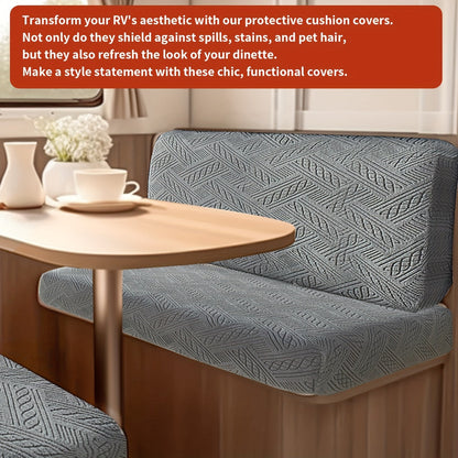 Rynx | 4PCS Bohemian Style RV Sofa Cushion Cover Set - Elastic Fabric Slipcovers, Comfortable and Easy to Install | Machine Washable, Dust & Pet Bite Proof, Waterproof, Stain Resistant | Sofa Protection for Two-Seat Sofas, RV and Camping Vehicle