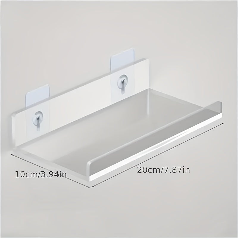 Rynx | Acrylic Shelf - Floating Hanging Shelf - Drill-Free Shower Shelf and Storage Shelf