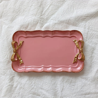 Rynx | VintageServe-Dessert Plate - Rectangular Harse Candy Bowl with Bow Button
