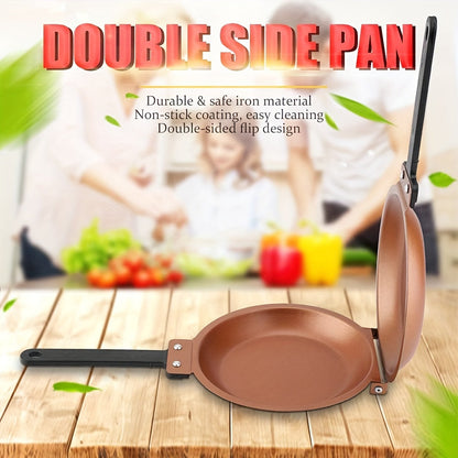 Rynx | Steel Double-Sided Pan – Nonstick Copper Pancake Maker, Easy to Flip Frying Pan for Fluffy Pancakes, Omelets and Frittatas, Dishwasher Safe