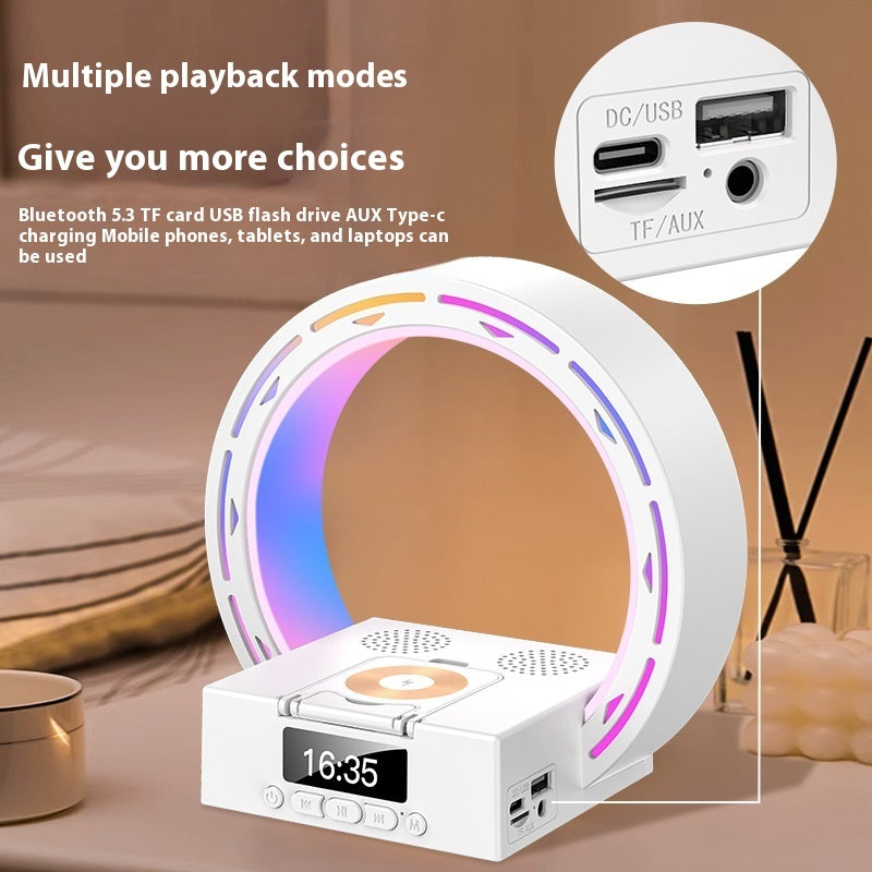 RYNX | Bluetooth Speaker Lamp 4-In-1 With Charging Station And Alarm Clock