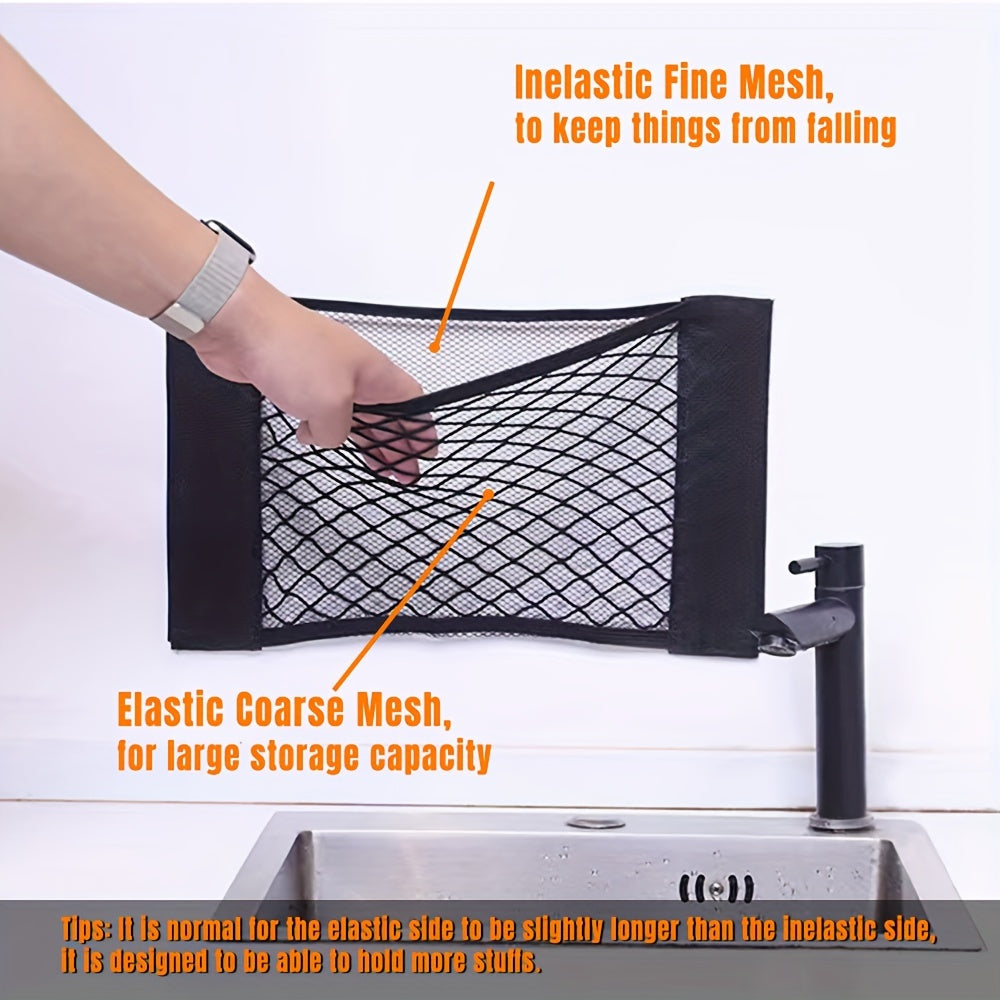 Rynx | Easy-Install Elastic RV Storage Mesh Net - No-Drill Cargo Organizer with Stripe Design for Campers, Trailers and Caravans