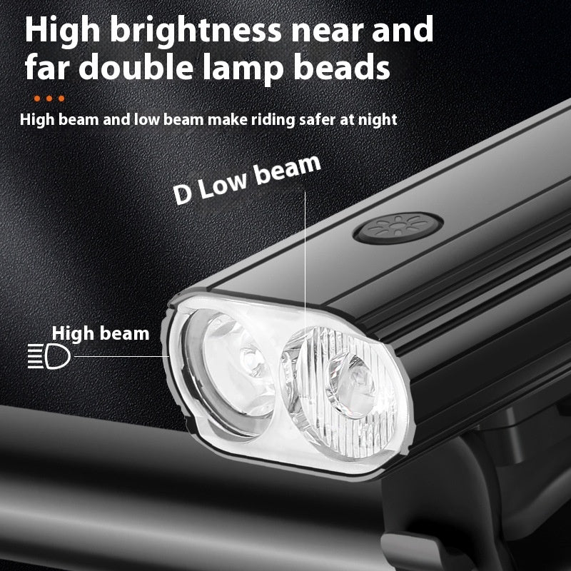 Rynx | L2 2 Bicycle Light TYPE-C Rechargeable Aluminum Alloy Bright Headlight Can Be Installed For Lifting Night Ride