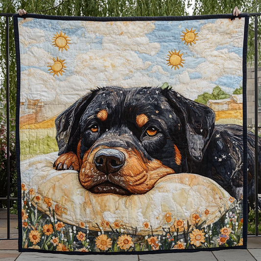Rynx | Rottweiler Sunflower Quilt