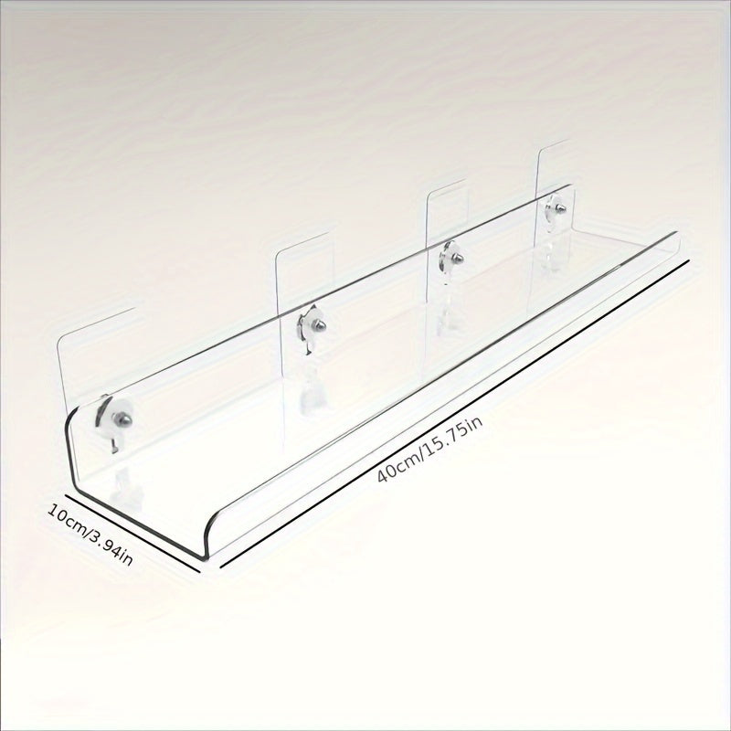 Rynx | Acrylic Shelf - Floating Hanging Shelf - Drill-Free Shower Shelf and Storage Shelf