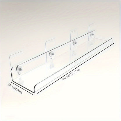 Rynx | Acrylic Shelf - Floating Hanging Shelf - Drill-Free Shower Shelf and Storage Shelf