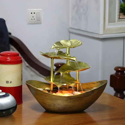 Rynx | Aquaura - Table Fountain with LED lights made of soothing leaves