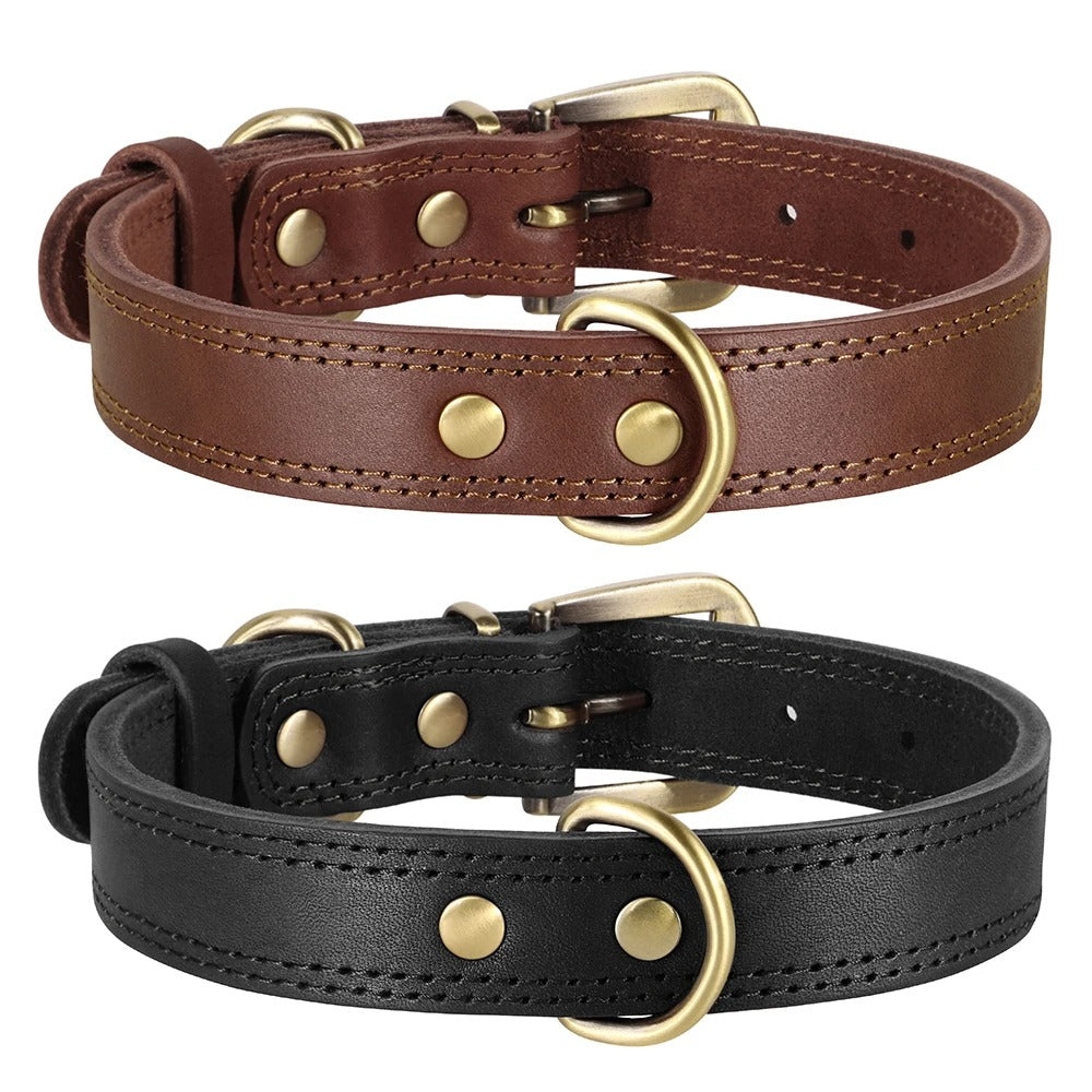 Rynx | Genuine Leather Dog Collar Durable and Adjustable for Small and Large Dogs