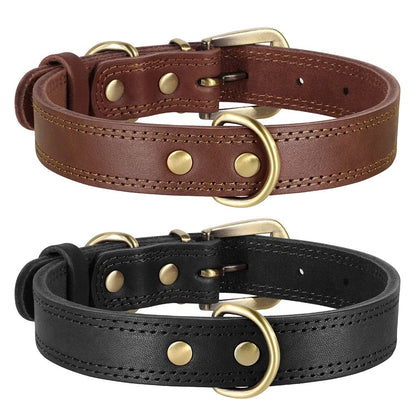 Rynx | Genuine Leather Dog Collar Durable and Adjustable for Small and Large Dogs