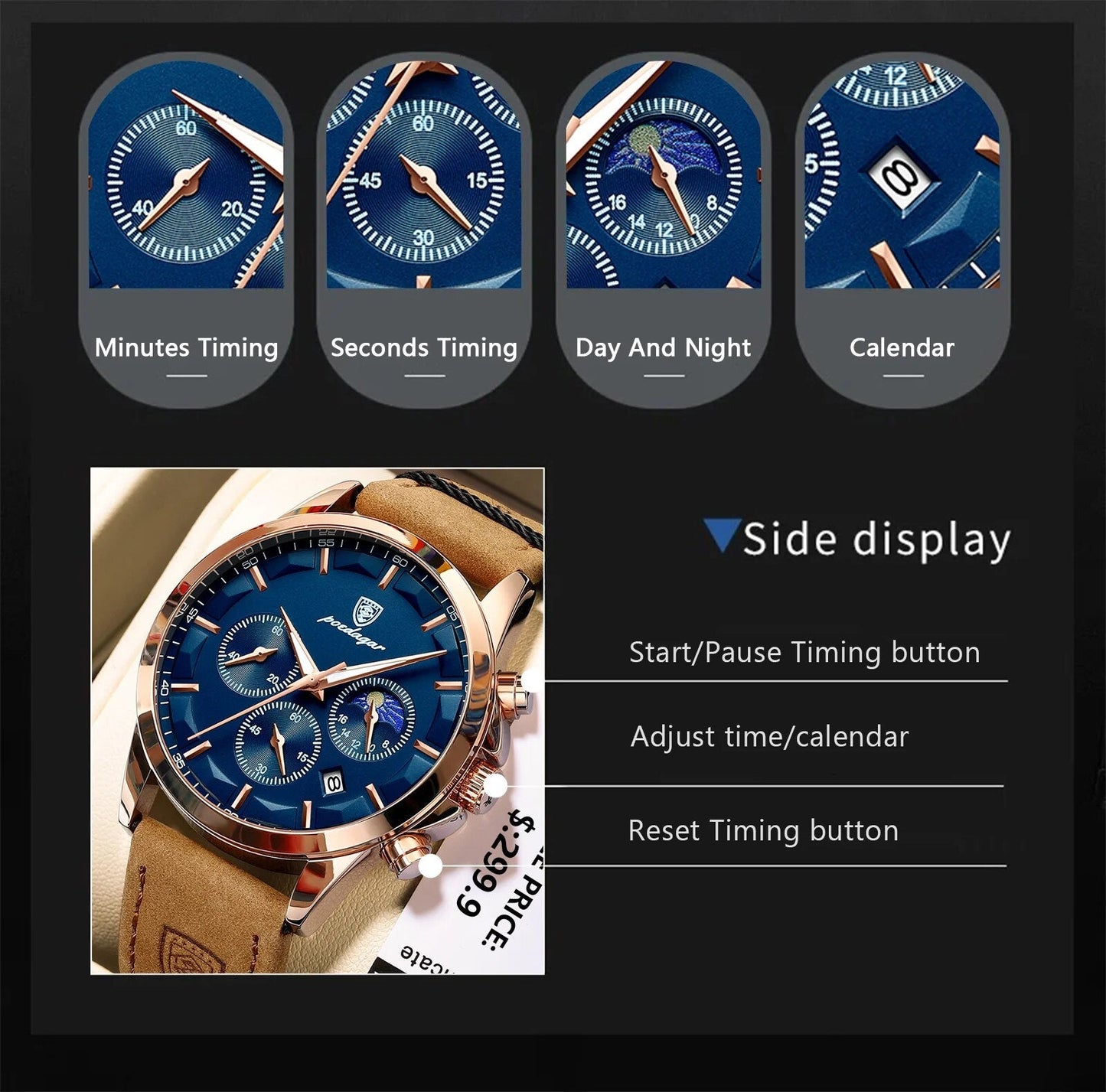 Rynx | Quartz Chronograph Sports Watch: Luxury, Style, Functionality