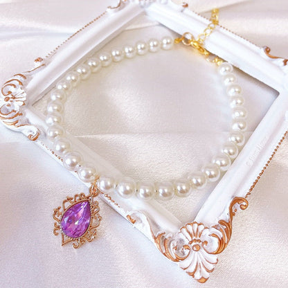 Rynx | Adjustable Pearl Pet Collar with Rhinestone Charm for Cats and Dogs