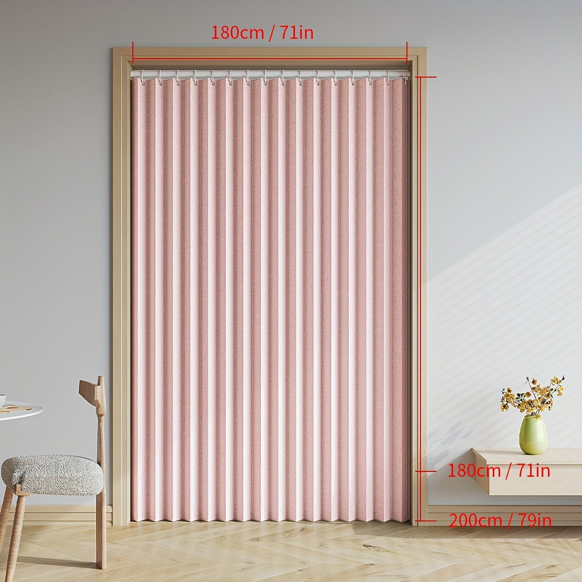 Rynx | Waterproof and Scratch-Resistant Folding Door Curtain - Versatile for Kitchen, Office, Dining Room, Living Room, Bedroom | Invisible Partition, Easy Care, Polyester and Oxford Fabric, All-Season Modern Style with Magnetic Closure