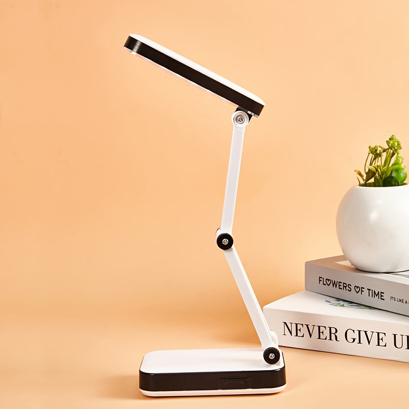 Rynx | BrightFlex - Eye-Protecting LED Table Lamp with Folding Swing Arm, Battery and USB Dual Power Supply