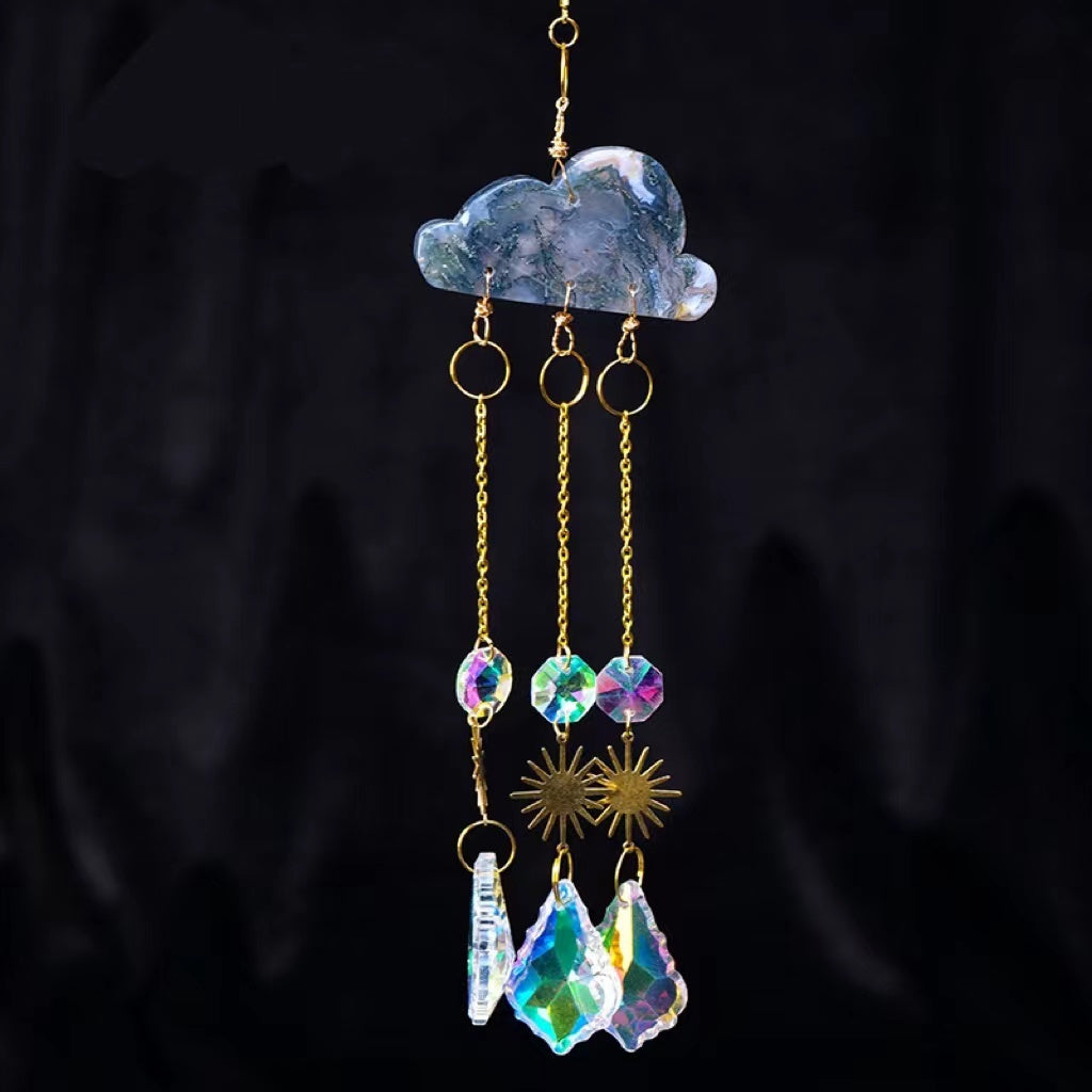 Rynx | Crystal Cloud Solar Collector Wind Chimes Christmas Pendant Hanging Chain