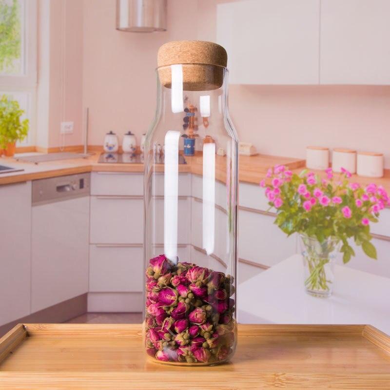 Rynx | Elegant handmade glass drinking bottle with natural cork stopper - Ideal for hot and cold drinks