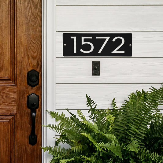 Rynx | Decor Steals Cider House Rectangular Address Plate - Metal Horizontal House Numbers