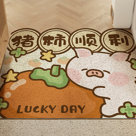 Rynx | Lucky Pig and Persimmon PVC Entrance Mat