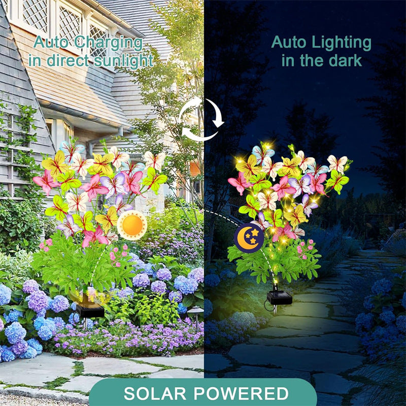 Rynx | 2 Pack - Solar Powered LED Butterfly Stake Light