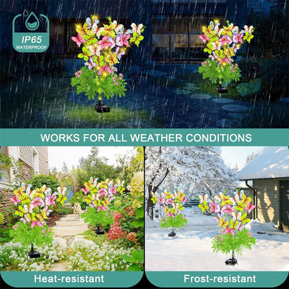 Rynx | 2 Pack - Solar Powered LED Butterfly Stake Light