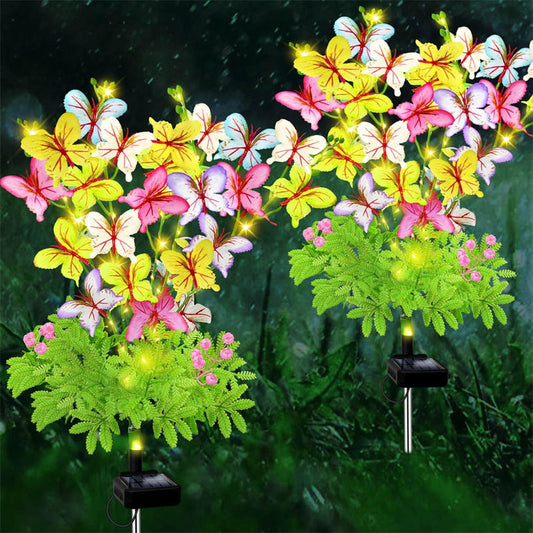 Rynx | 2 Pack - Solar Powered LED Butterfly Stake Light