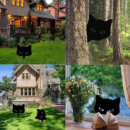 Rynx | 2 Pcs - Metal Cat Silhouette Garden Decor
