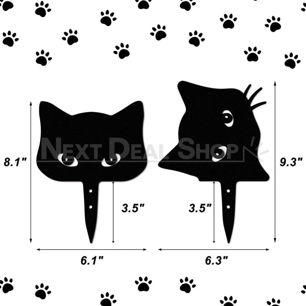 Rynx | 2 Pcs - Metal Cat Silhouette Garden Decor