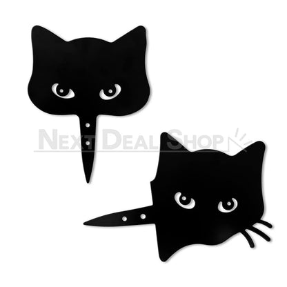 Rynx | 2 Pcs - Metal Cat Silhouette Garden Decor