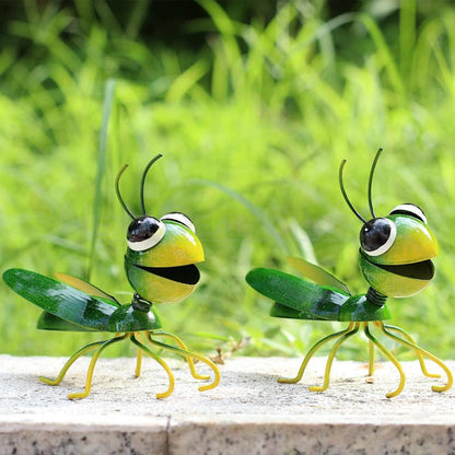 Rynx | 2 Pcs - Metal Grasshopper Garden Decor