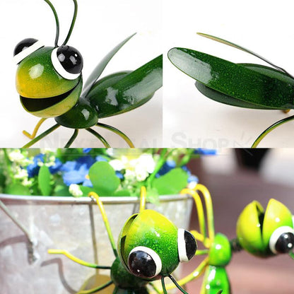 Rynx | 2 Pcs - Metal Grasshopper Garden Decor