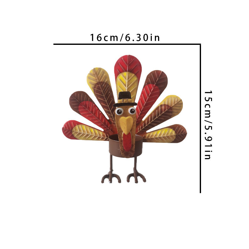 Rynx | 2 Pcs - Metal Turkey Tea Candle Holder