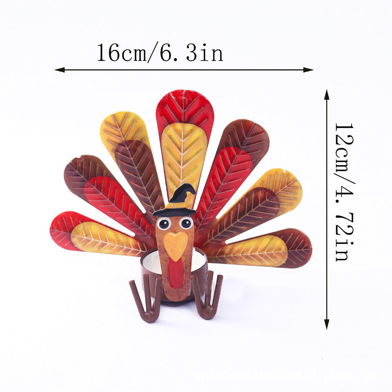 Rynx | 2 Pcs - Metal Turkey Tea Candle Holder
