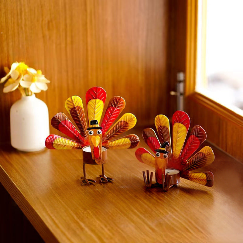 Rynx | 2 Pcs - Metal Turkey Tea Candle Holder