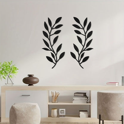 Rynx | 2 Pcs - Olive Leaf Branch Metal Wall Decor