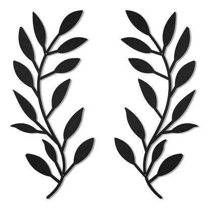 Rynx | 2 Pcs - Olive Leaf Branch Metal Wall Decor
