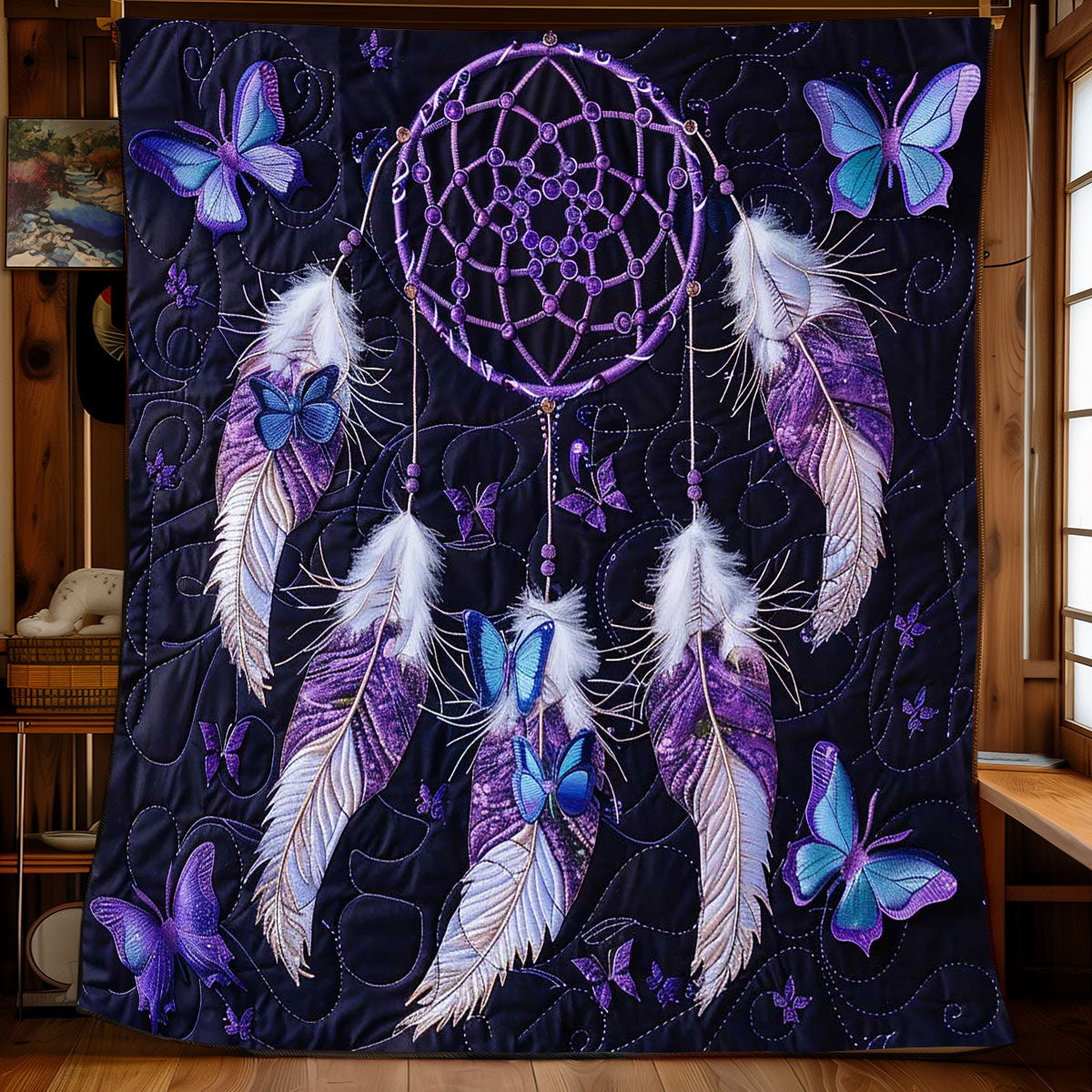 Rynx | Purple Butterfly Dreamcatcher Quilt